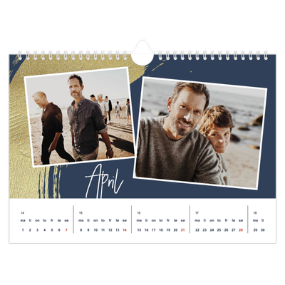 Fotokalender A4 — Gylne penselstrøk [April]