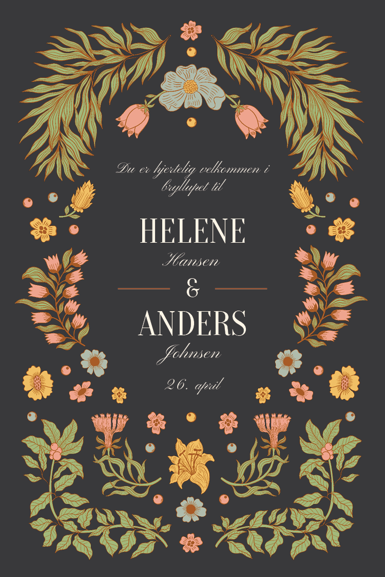 Invitasjoner — Vinranke og blomst