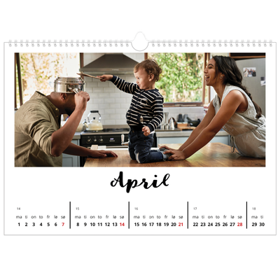 Fotokalender A3 — Håndskrevet [April]