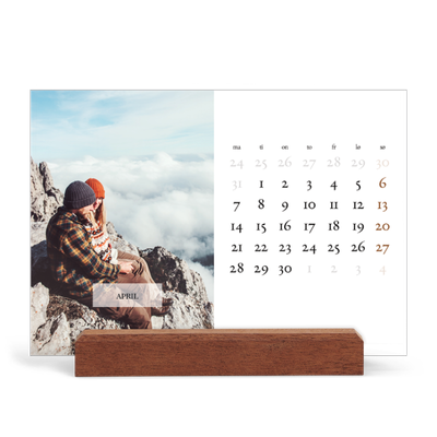 Bordkalender med trestativ - Liggende  — Klassisk kalender [April]