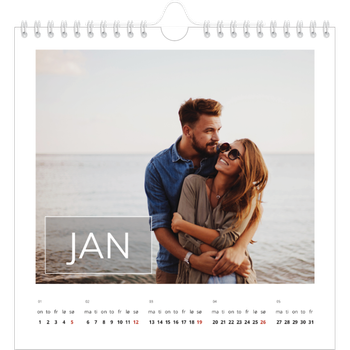 Fotokalender Kvadratisk — Överlägg för datumruta