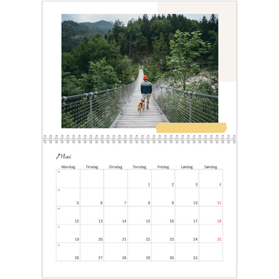 Fotokalender A4 dobbel (30 x 40 cm) — Pastellfarger [kalender-forside]