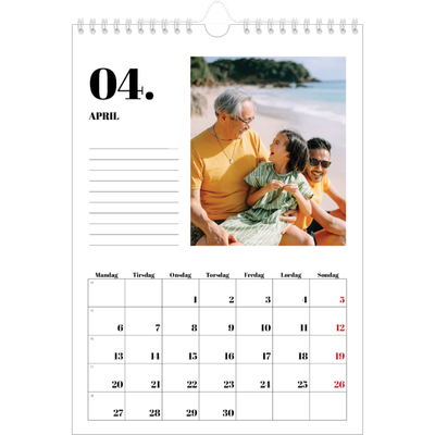 Fotokalender A4 (20 x 30 cm) — Serif og øyeblikk [April]