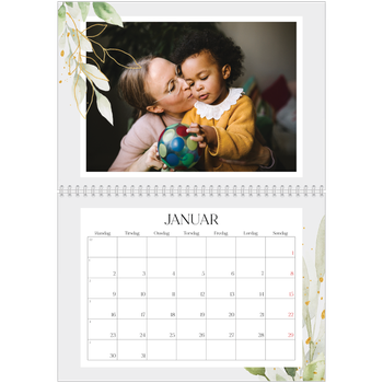 Fotokalender A4 dobbel — Naturlig akvarell