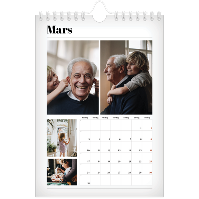 Fotokalender A5 — Avisstil [Mars]