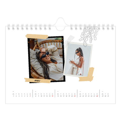 Fotokalender A5 — Scrapbook stil [Mars]