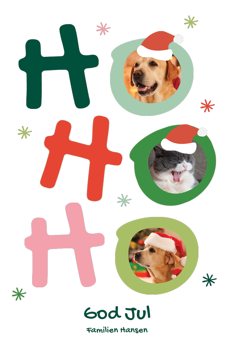 Fotokort — Julehunden og -katten