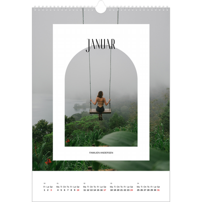 A3 Månedskalender — Den åpne buen [Januar]