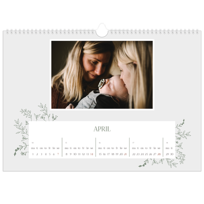 Fotokalender A3 — Håndtegnet blomster [April]