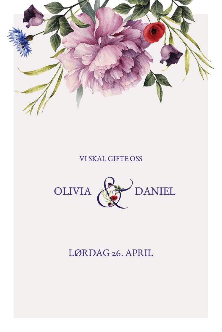 Invitasjoner — Fargerike blomster