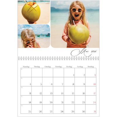 Fotokalender A4 dobbel (30 x 40 cm) — Øyeblikksbilder og skrift [kalender-forside]