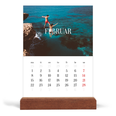 Bordkalender med trestativ - Stående — Endeløs flukt [Februar]