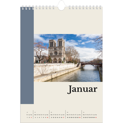 Fotokalender A4 (20 x 30 cm) — Verdens severdigheter [Januar]