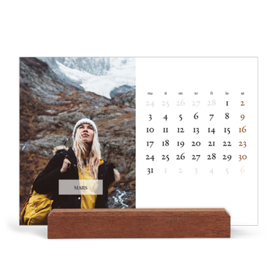 Bordkalender med trestativ - Liggende  — Klassisk kalender [Mars]