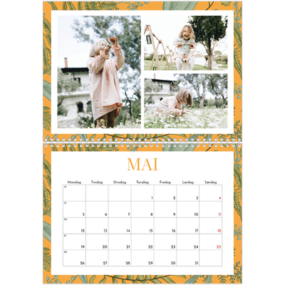 Fotokalender A4 dobbel (30 x 40 cm) — Blomstrende bakgrunner [kalender-forside]