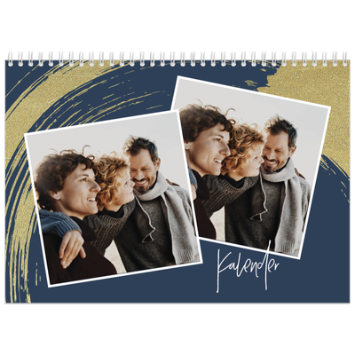 Fotokalender A4 dobbel (30 x 40 cm) — Gylne penselstrøk [kalender-forside]
