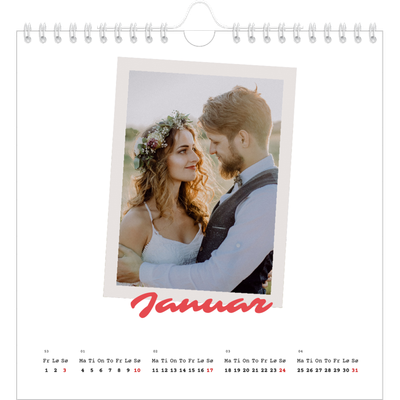 Månedskalender kvadratisk — Signert trykk [Januar]