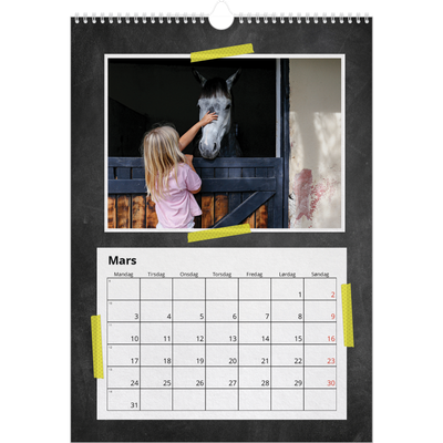 A3 Månedskalender — Washi tape [Mars]