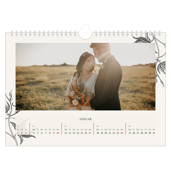 Fotokalender A4 — Blekk & blomst