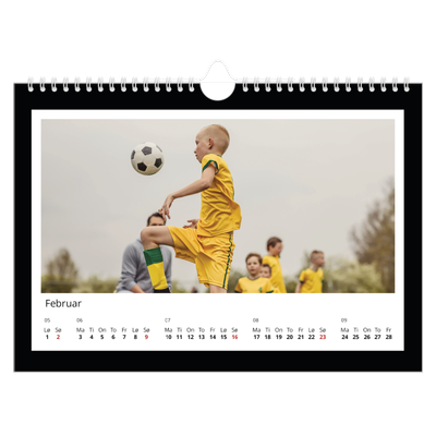 Fotokalender A4 — Svart bakgrunn [Februar]