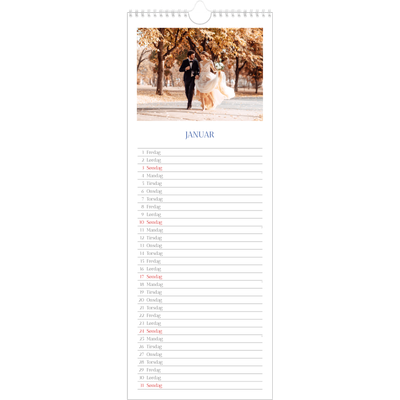 Fotokalender smal  — Klassisk kobolt [Januar]