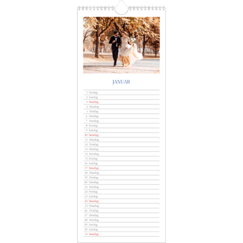 Fotokalender smal (15 x 40 cm) — Klassisk kobolt