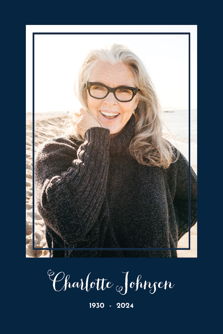 Takkekort — Mørk blått minnesmerke