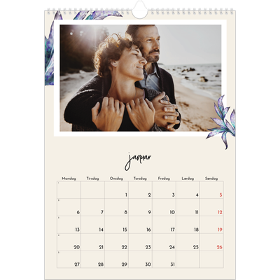 A3 Månedskalender — Malte blomster [Januar]