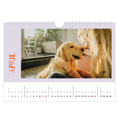 Fotokalender A4 — Fargerik kalender [April]