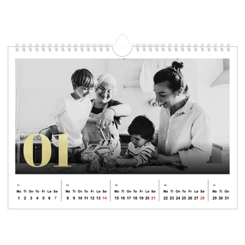 Fotokalender A4 — Glitter tall