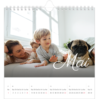 Månedskalender kvadratisk — Håndskrevne måneder [kalender-forside]