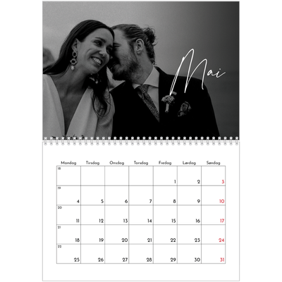 Fotokalender A4 dobbel (30 x 40 cm) — Elegant skrift [kalender-forside]