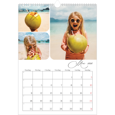 A3 Månedskalender — Øyeblikksbilder og skrift [kalender-forside]