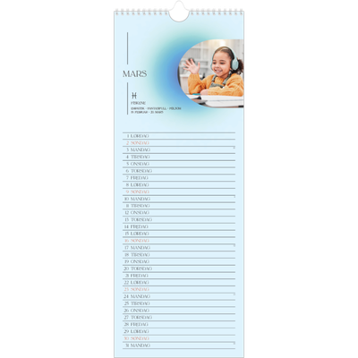 Fotokalender smal  — Astrologi gradient [Mars]