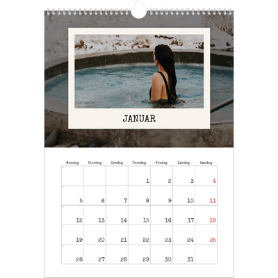 A3 Månedskalender — Portrettredigeringen [Januar]