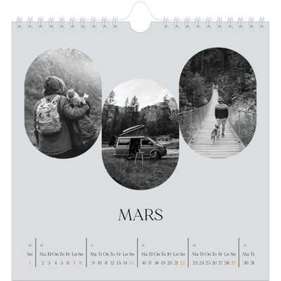 Månedskalender kvadratisk — Den åpne veien [Mars]