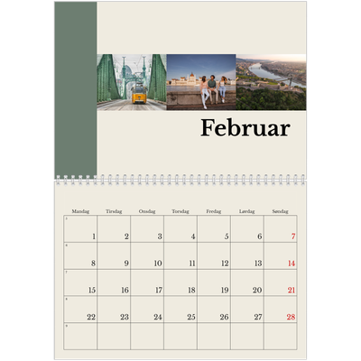 Fotokalender A4 dobbel (30 x 40 cm) — Verdens severdigheter [Februar]