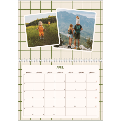 Fotokalender A4 dobbel (30 x 40 cm) — Retro mønstre [April]