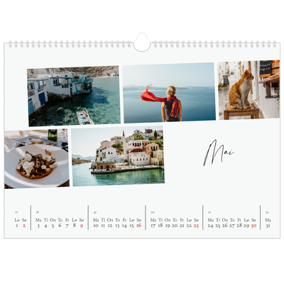 Fotokalender A3 — Byferie (hvit) [Mai]