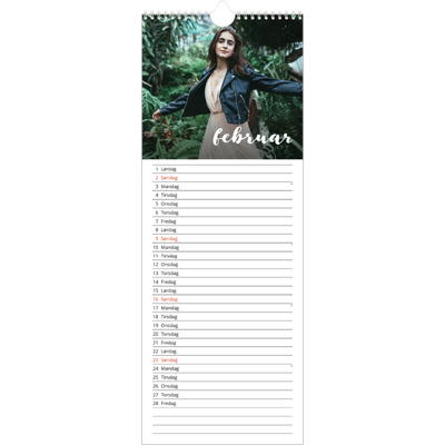 Fotokalender smal  — Håndskrift på bildet [Februar]