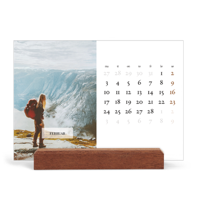Bordkalender med trestativ - Liggende  — Klassisk kalender [Februar]