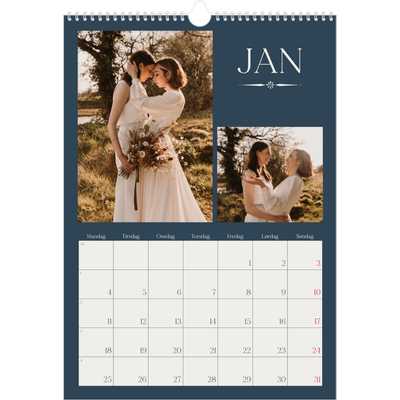 A3 Månedskalender — Skifer & seriffer [Januar]