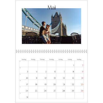 Fotokalender A4 dobbel (30 x 40 cm) — Min reiseskildring [Mai]