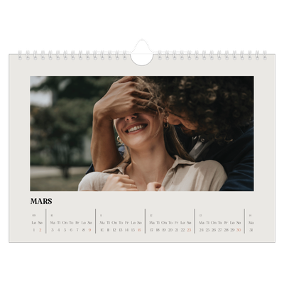 Fotokalender A4 — Simpelt og moderne [Mars]