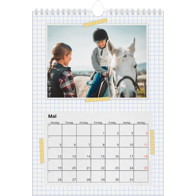 Fotokalender A4 (20 x 30 cm) — Washi tape [kalender-forside]