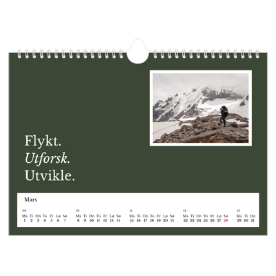 Fotokalender A4 — Redaksjonell Jord [Mars]