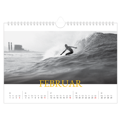 Fotokalender A4 — Historisk stil [Februar]