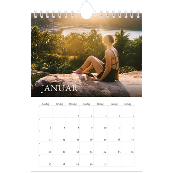 Fotokalender A5 — Enkel serif-font