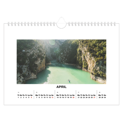Fotokalender A4 — Enkelt bilde [April]