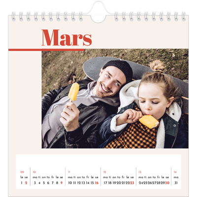 Månedskalender kvadratisk — Kalender 90-talls stil [Mars]